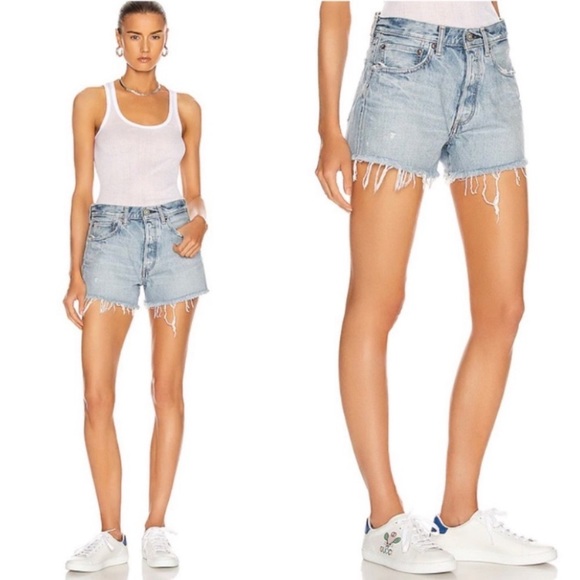 MOUSSY High Rise Cut Off Denim Shorts NWT - Picture 1 of 12